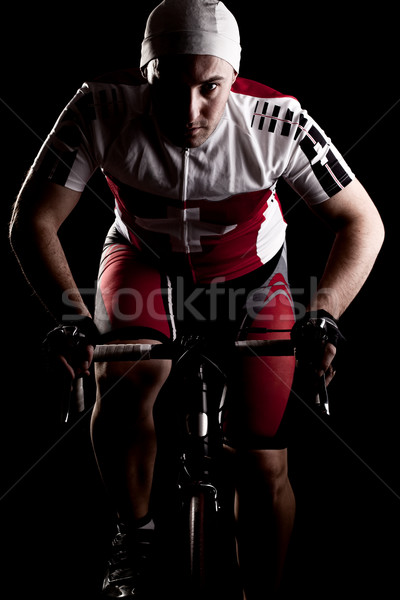 Bisikletçi bisiklet binicilik spor egzersiz eğitim Stok fotoğraf © kokimk