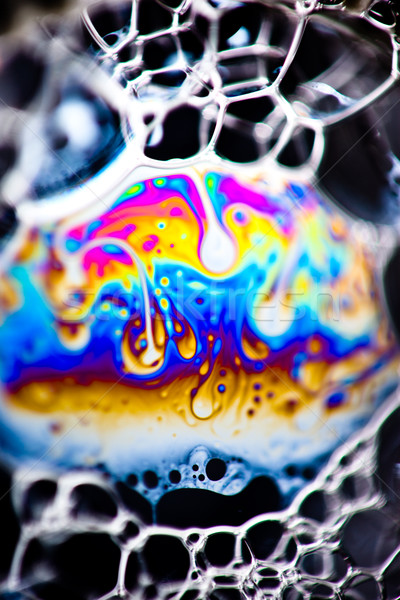 Absztrakt szappanbuborék extrém közelkép lövés víz Stock fotó © kokimk