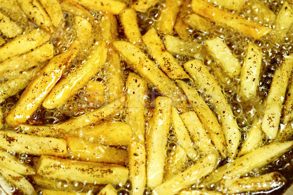 Patates kızartması patates sıcak yağ soyut Stok fotoğraf © kokimk