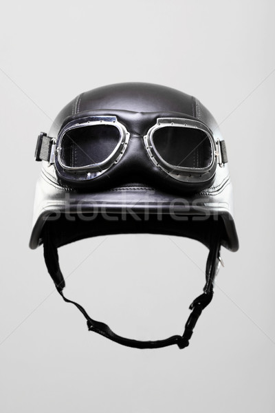 Stok fotoğraf: Motosiklet · kask · gözlük · ordu · gri · siyah