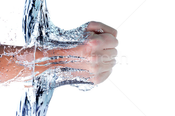Pięść wody mężczyzna biały strony człowiek Zdjęcia stock © kokimk