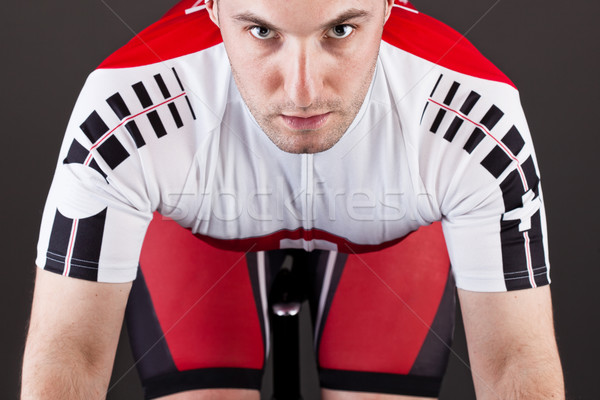 Ciclista bicicleta equitação exercer acelerar treinamento Foto stock © kokimk
