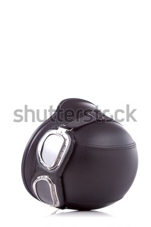 Ejército estilo motocicleta casco gafas de protección negro Foto stock © kokimk