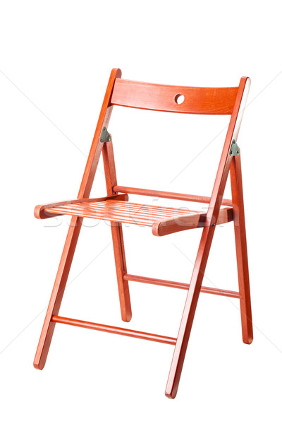 Czerwony drewniane krzesło pusty odizolowany biały drewna Zdjęcia stock © kokimk