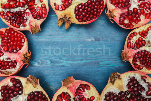 Foto stock: Vitaminas · inverno · comida · cortar · metade