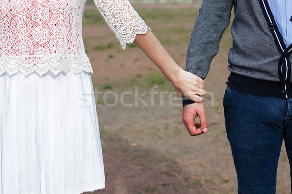 Follow me. Girl pulls boy's hand Stock photo © koldunov