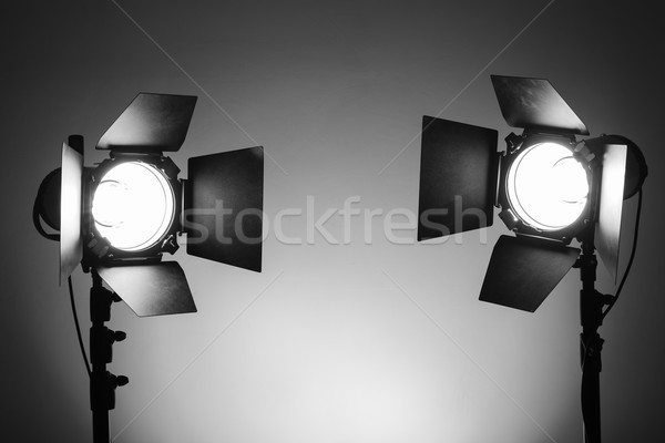 Empty photo studio with lighting equipment Stock photo © koldunov