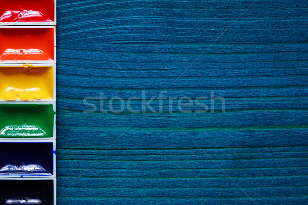 Ferramentas criatividade artes aquarela azul Foto stock © koldunov