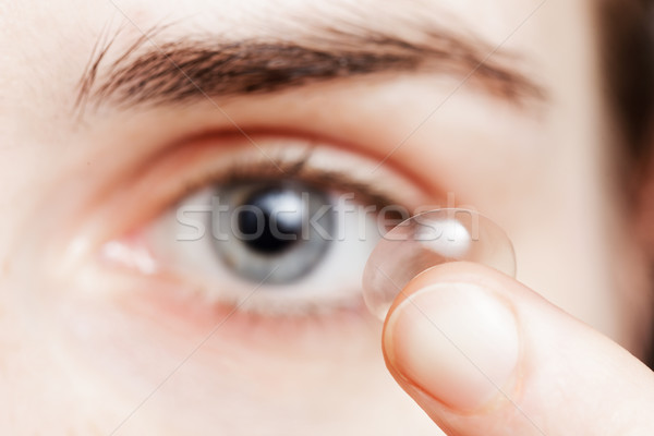 Kontaktlinsen bequem Weg Probleme Vision Mädchen Stock foto © koldunov