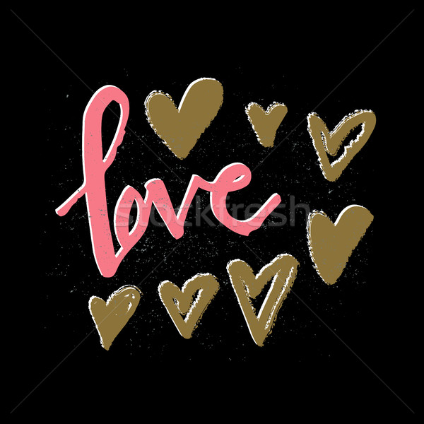 Romántica día de san valentín amor tarjeta caligrafía postal Foto stock © kollibri