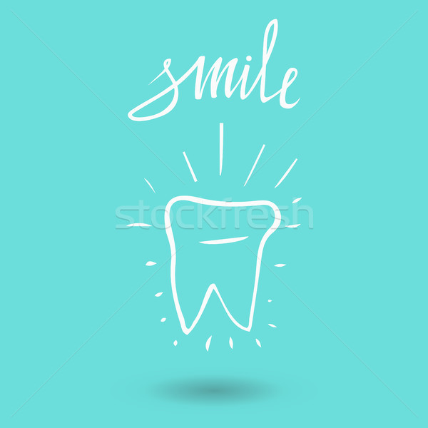 Zahn Symbol Vektor Silhouette Gesundheit medizinischen Stock foto © kollibri