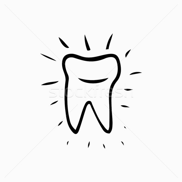 Tooth. Icon vector silhouette. Health, medical or doctor and dentist office symbols. Oral care, dent Stock photo © kollibri