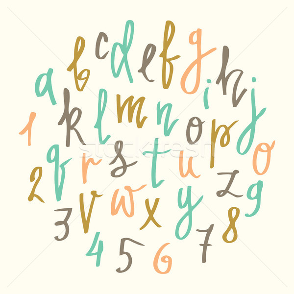 Vector alphabet. Hand drawn calligraphy letters. Modern calligraphy font. Vector letters isolated an Stock photo © kollibri