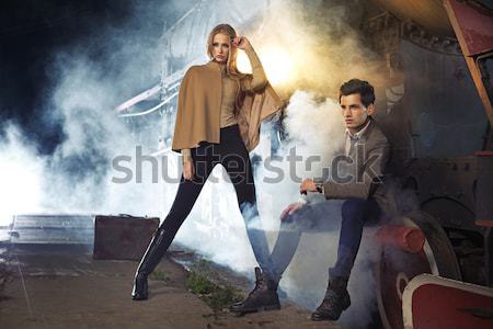 Handsome young couple standing Stock photo © konradbak