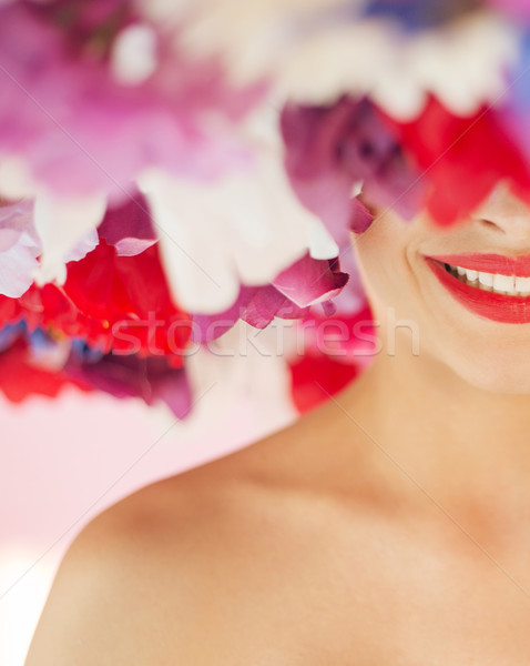 Portrait of the pretty nymph wearing giant chaplet Stock photo © konradbak