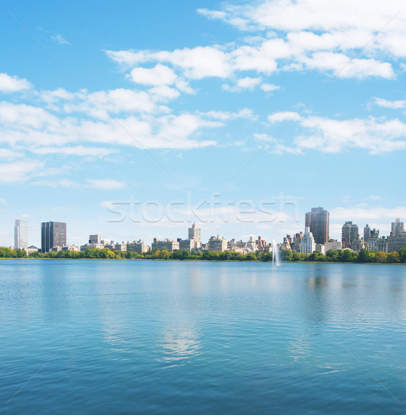 New York City Manhattan water reflection panorama Stock photo © konradbak