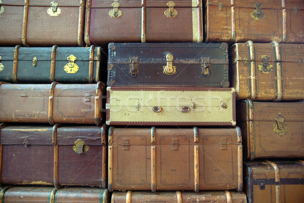 Wall of the retro suitcases Stock photo © konradbak