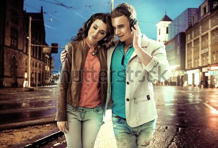 Happy couple enjoying spare time Stock photo © konradbak