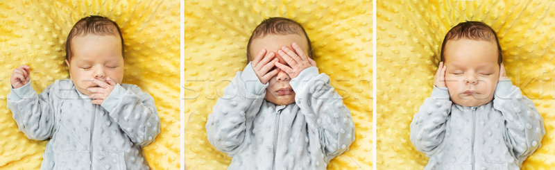 Multiple picture of a newborn child Stock photo © konradbak
