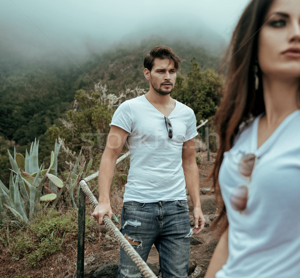 Attractive, young couple on vacation Stock photo © konradbak