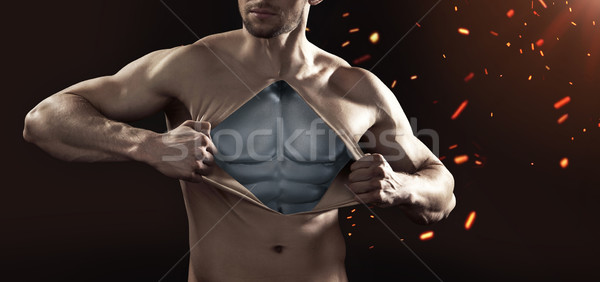 Human mannequin filled with metal Stock photo © konradbak