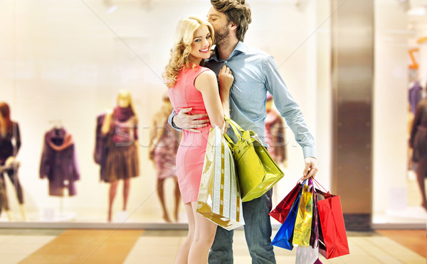 Couple enjoying leisure in the mall Stock photo © konradbak