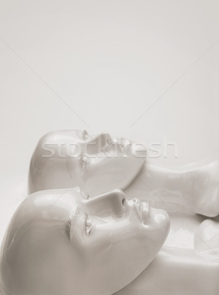 Plaster heads of mannequin sculptures Stock photo © konradbak