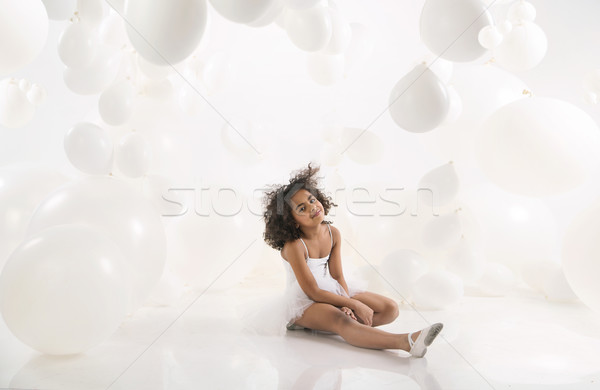 Portrait of a resting young ballet dancer Stock photo © konradbak