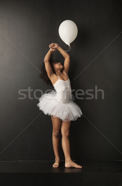 Pretty little ballet dancer with a ballon Stock photo © konradbak