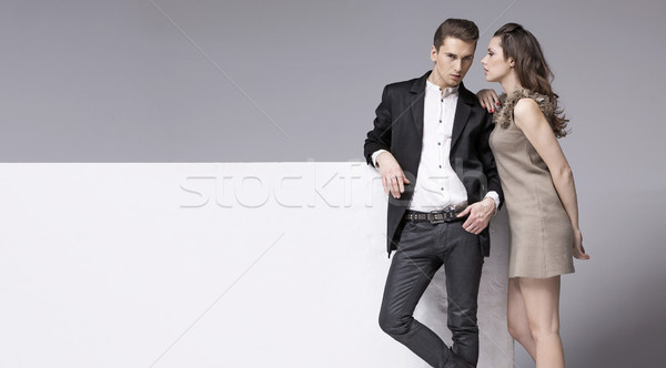 Foto stock: Sensual · mujer · hablar · amigo · guapo · negocios