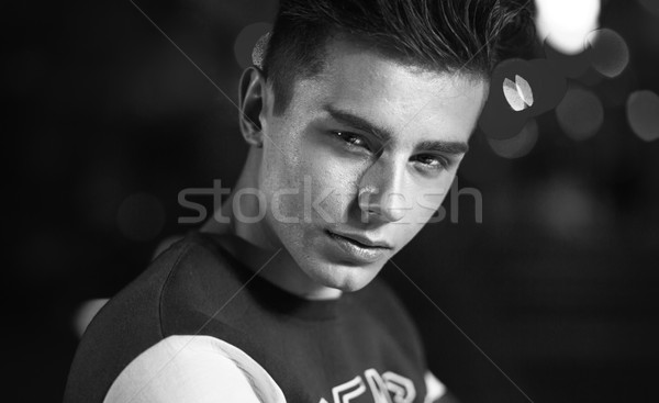 Closeup portrait of the handsome model Stock photo © konradbak