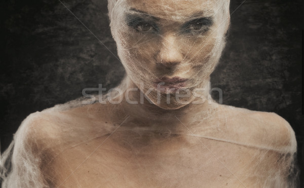 肖像 若い女性 包帯 女性 手 ストックフォト © konradbak