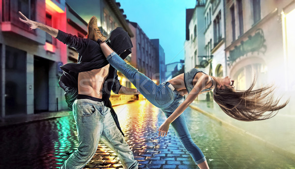Caras dança hip hop rua textura Foto stock © konradbak