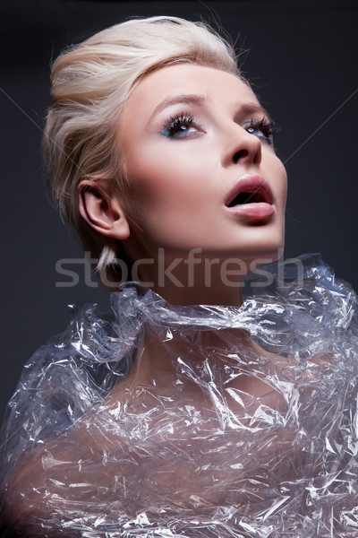 Cute blonde posing Stock photo © konradbak