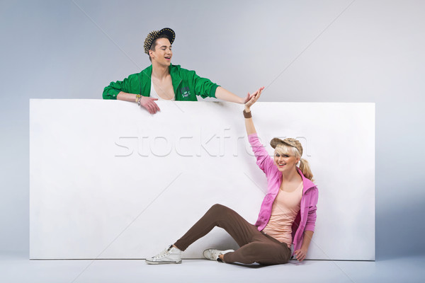 High five geste jeunes amis femme homme [[stock_photo]] © konradbak