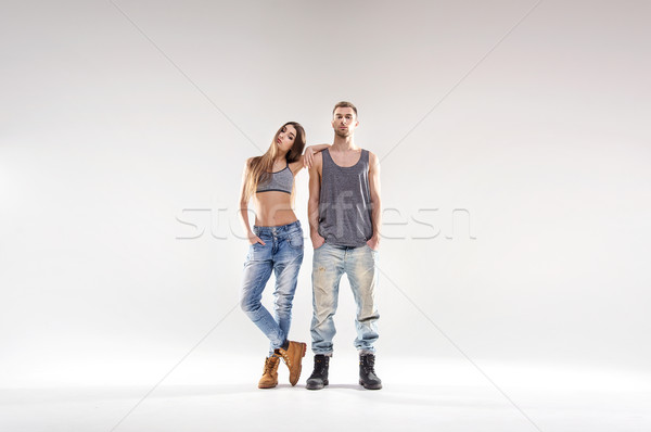 Casal isolado branco brilhante Foto stock © konradbak