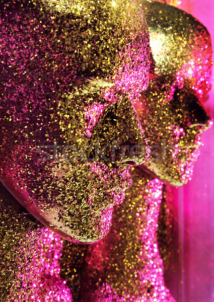 Two pieces of human golden scupltures Stock photo © konradbak