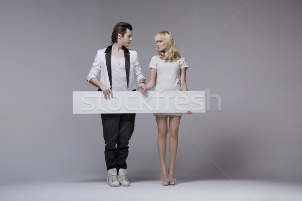 Foto stock: Quadro · atraente · casal · conselho