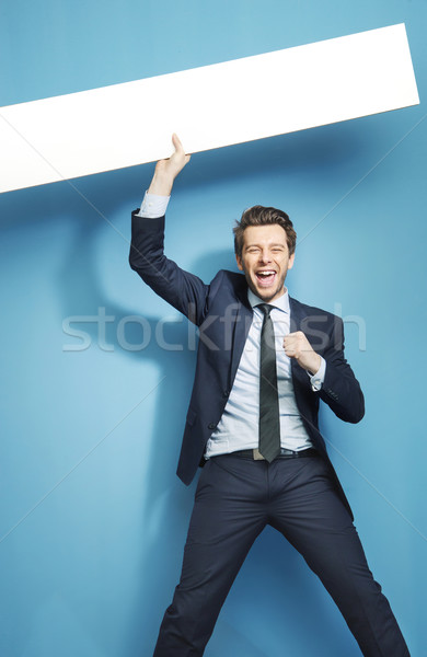 Lachen Gentleman Werbung etwas ausgelassen Mann Stock foto © konradbak