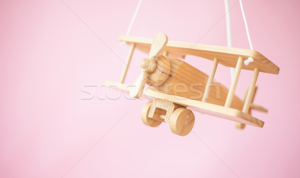 Foto houten speelgoed vliegtuig mooie hout kinderen Stockfoto © konradbak