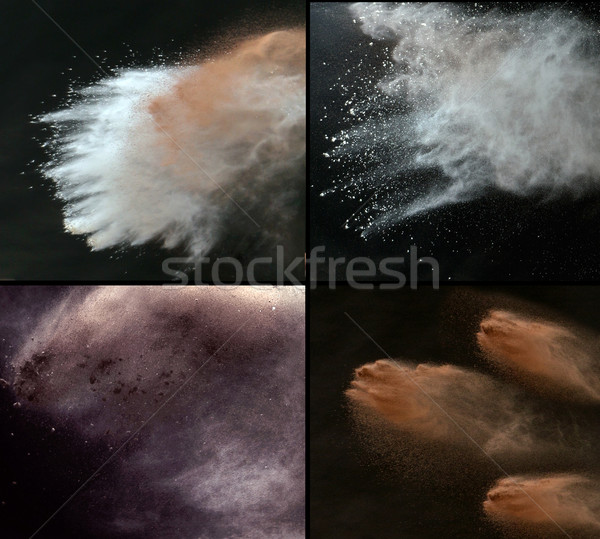 Stockfoto: Meervoudig · foto · kleurrijk · stof · foto · wolken