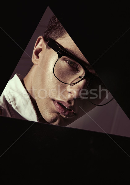 Closeup portrait of an elegant, smart boy Stock photo © konradbak
