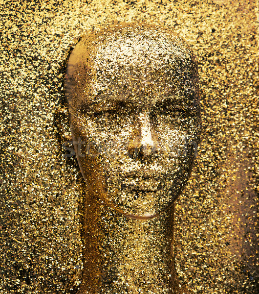 Glittering, golden head of a mannequin Stock photo © konradbak