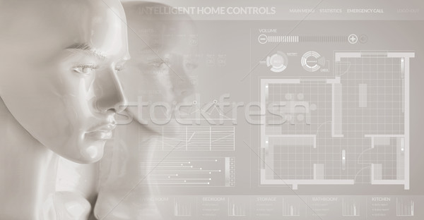 Artificial intelligence concept - smart home Stock photo © konradbak