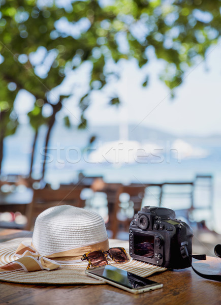 Summer holiday, vacation accessories - tropical area Stock photo © konradbak