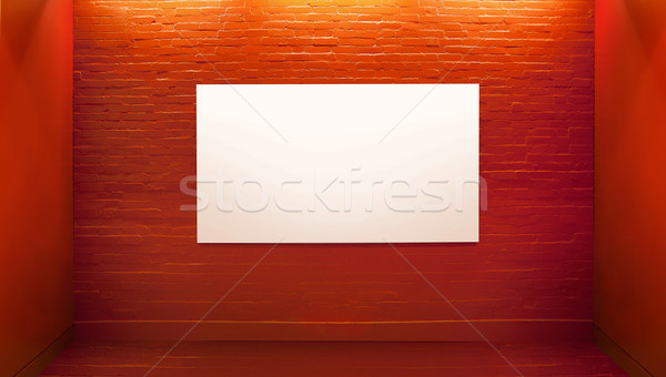 Picture presenting white board in art gallery Stock photo © konradbak