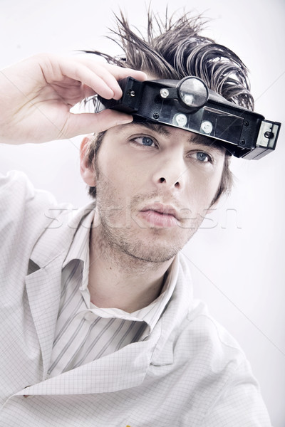 Porträt Wissenschaftler Arbeit Männer Arbeitnehmer Tool Stock foto © konradbak