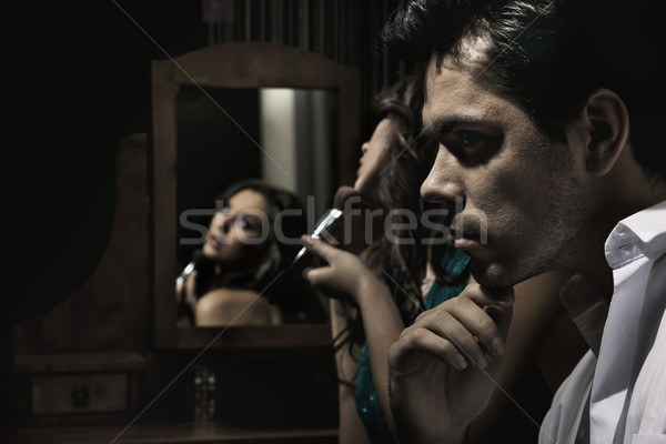 [[stock_photo]]: Portrait · bel · homme · joli · fille · composent · visage