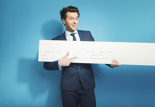 Smart manager with the empty white board Stock photo © konradbak