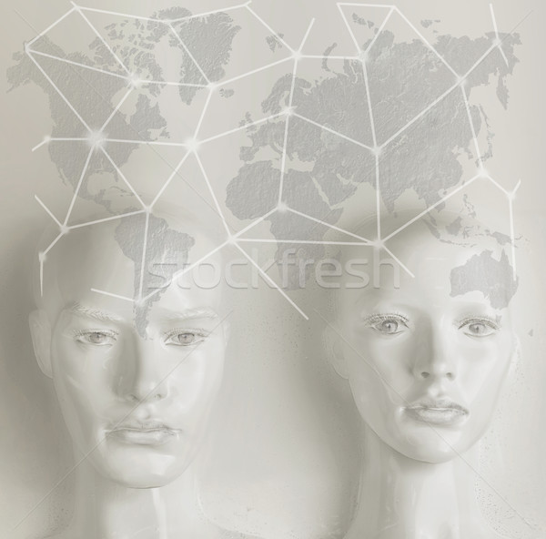 Artificial intelligence concept - Internet, network, globalizati Stock photo © konradbak